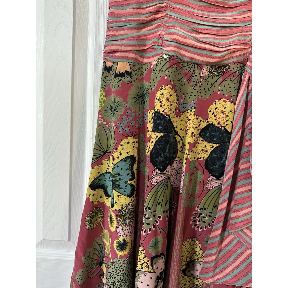 VTG NANETTE LEPORE 100% SILK Butterfly Sleeveless Y2K Dress Rare Fairy Glam 4 - Picture 3 of 9